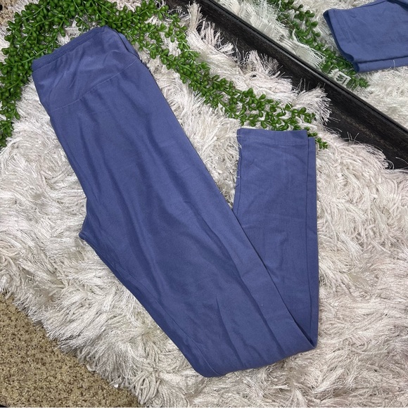 🌸5/$25🌸LulaRoe Slate Blue Stretchy Full Length Leggings One Size - Picture 2 of 16